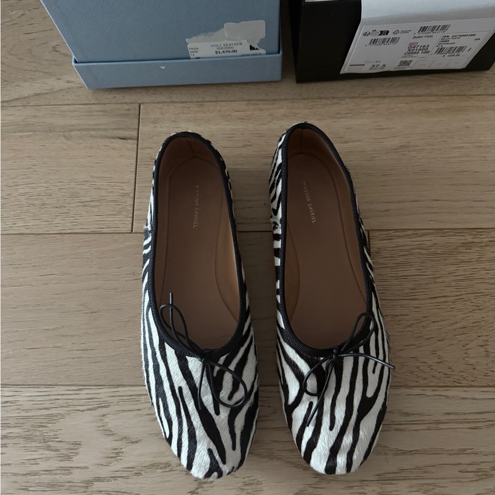MANSUR GAVRIEL 
Dream Zebra-Print Ballerina Shoes